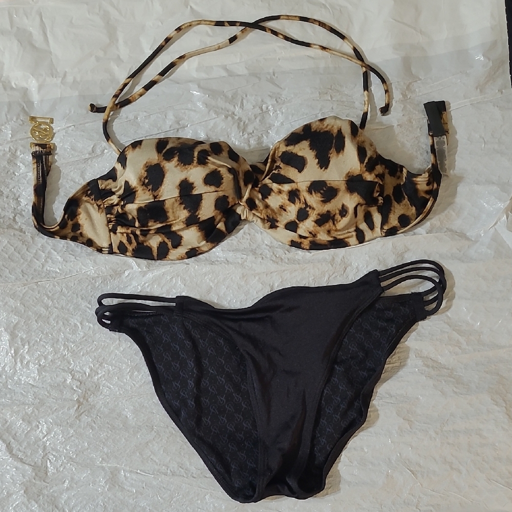 Victoria's Secret Black and Brown Bikini Set